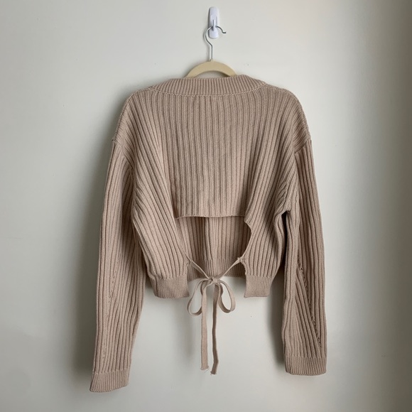 12th Tribe Sweaters - Cropped sweater with open back detail